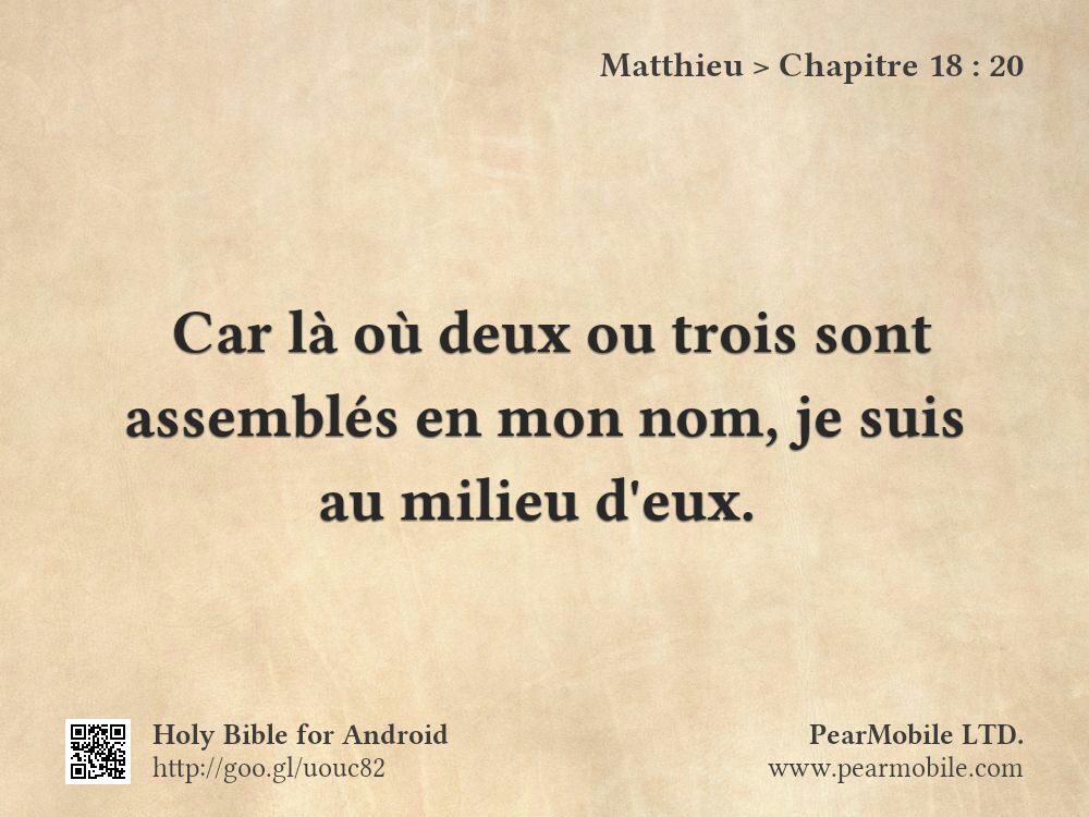 Matthieu, Chapitre 18:20
